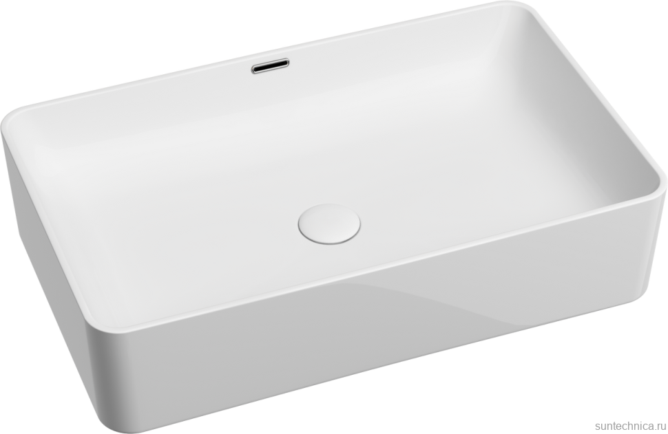Накладная раковина Ceramicanova Element CN6065 61 глянцевая белая, прямоугольная
