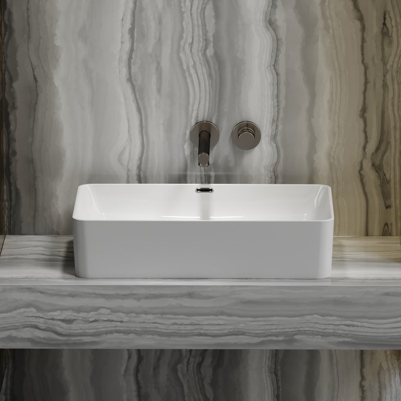 Накладная раковина Ceramicanova Element CN6065 61 глянцевая белая, прямоугольная