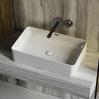 Накладная раковина Ceramicanova Element CN6065 61 глянцевая белая, прямоугольная