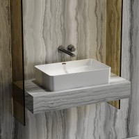 Накладная раковина Ceramicanova Element CN6065 61 глянцевая белая, прямоугольная