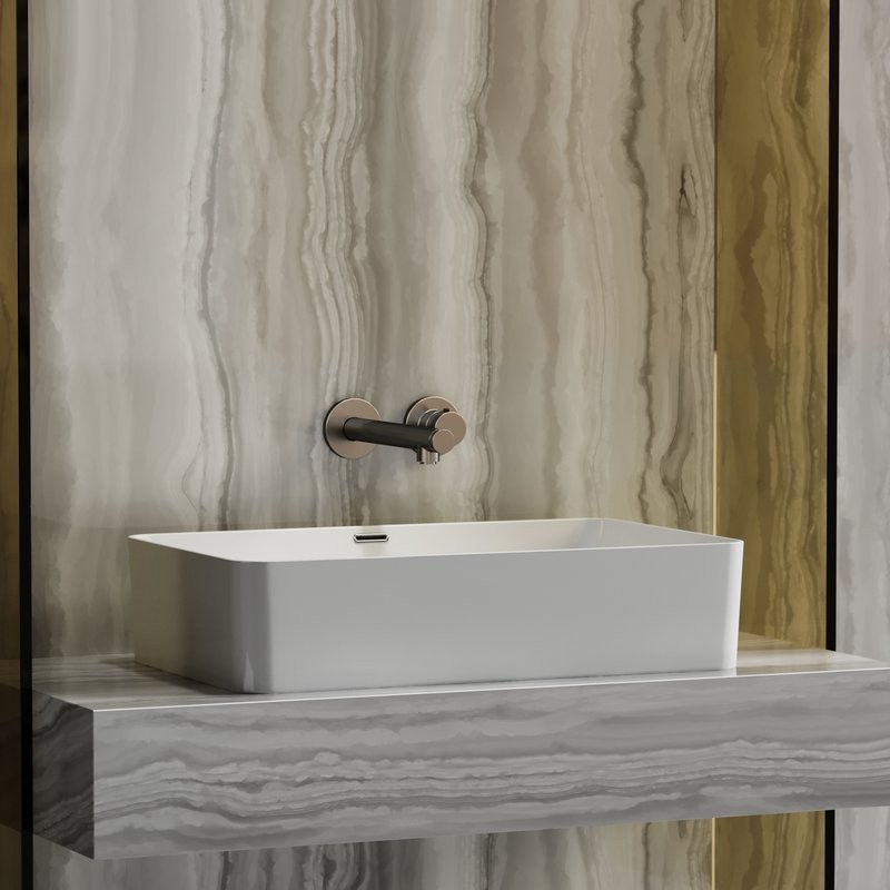 Накладная раковина Ceramicanova Element CN6065 61 глянцевая белая, прямоугольная