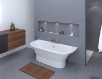 Ванна из искусственного камня Фэма Монро 170x75 см, пристенная, белая, на ножках