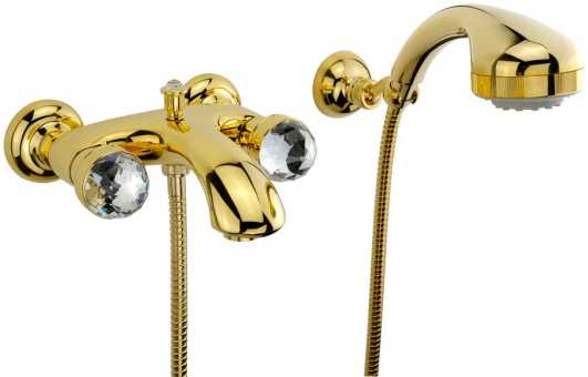 Смеситель для ванны с душем Migliore Axo Swarovski 18505 золото