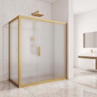 Душевой уголок Kubele DE019 R3-MAT-BR 140х100 см, профиль бронза