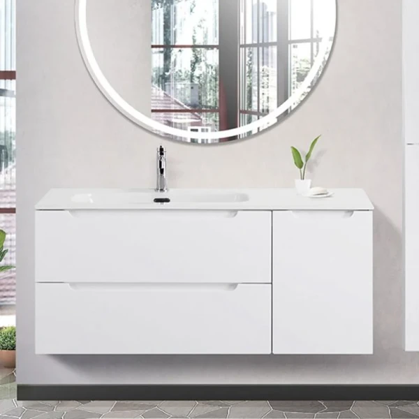 Тумба с раковиной BelBagno Etna 120 L 2 ящика. дверца, bianco lucido