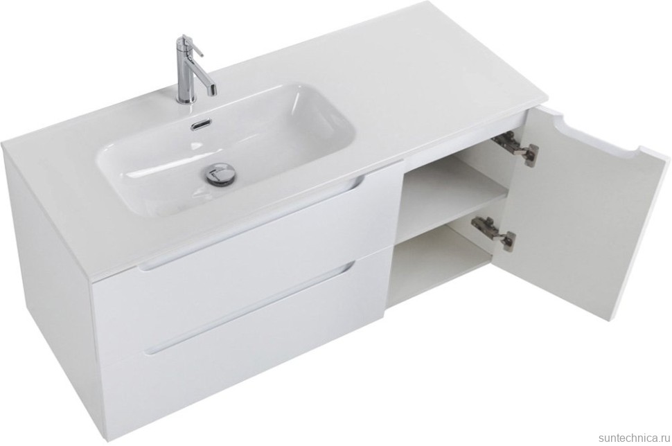 Тумба с раковиной BelBagno Etna 120 L 2 ящика. дверца, bianco lucido