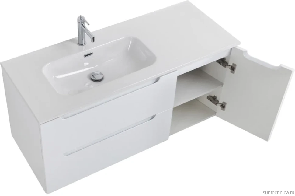 Тумба с раковиной BelBagno Etna 120 L 2 ящика. дверца, bianco lucido