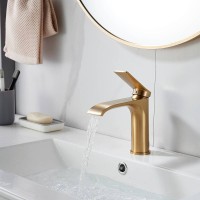 Смеситель для раковины Shevanik S4101G, золотой сатин