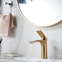 Смеситель для раковины Shevanik S4101G, золотой сатин