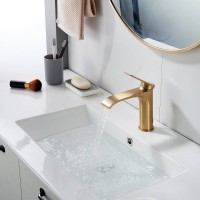 Смеситель для раковины Shevanik S4101G, золотой сатин