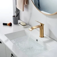 Смеситель для раковины Shevanik S4101G, золотой сатин Смеситель для раковины Shevanik S4101G, золотой сатин
