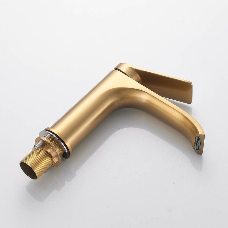 Смеситель для раковины Shevanik S4101G, золотой сатин