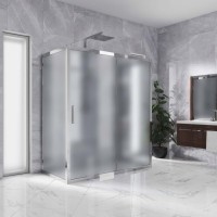 Душевой уголок Kubele DE019 R2U-MAT-CH 120х90 см, профиль хром