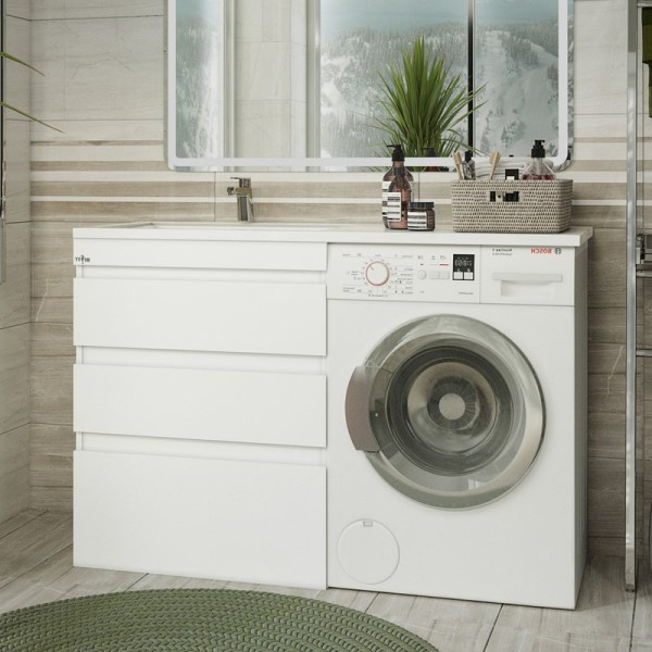 Тумба с раковиной Misty Фостер 70 напольная, под стиральную машину L