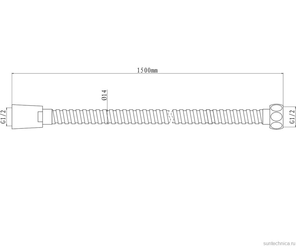 Душевой шланг Olive'S F0400B 1,5 черный