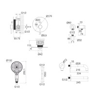 Душевой комплект WHITECROSS Y YSET06TOPCR С ВНУТРЕННЕЙ ЧАСТЬЮ, хром
