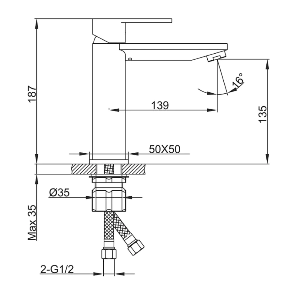 Смеситель для раковины Frap H202 F10202-6 черный