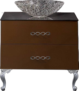 Тумба с раковиной Armadi Art NeoArt 80 шоколад, с ручками Wave хром, с ножками