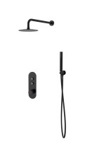 Душевой комплект SantiLine SL-9016MB черный матовый, С ВНУТРЕННЕЙ ЧАСТЬЮ