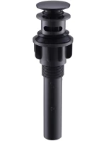 Донный клапан для раковины BelBagno BB-PCU-03-NERO с переливом, матовый черный Донный клапан для раковины BelBagno BB-PCU-03-NERO с переливом, матовый черный