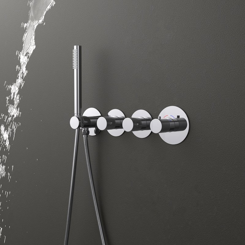 Душевой комплект Timo Saona SX-2350/00SM С ВНУТРЕННЕЙ ЧАСТЬЮ, с термостатом, хром