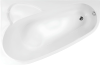 Акриловая ванна Vagnerplast Selena L 160x105 см, угловая, левая, пристенная, белая, асимметричная, с каркасом