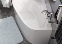 Акриловая ванна Vagnerplast Selena L 160x105 см, угловая, левая, пристенная, белая, асимметричная, с каркасом