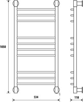 Полотенцесушитель электрический Energy Ergo2 105x50