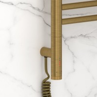 Полотенцесушитель электрический Сунержа Богема 3.1 051-6004-8050 90x55 см, подключение слева, состаренная латунь, лесенка