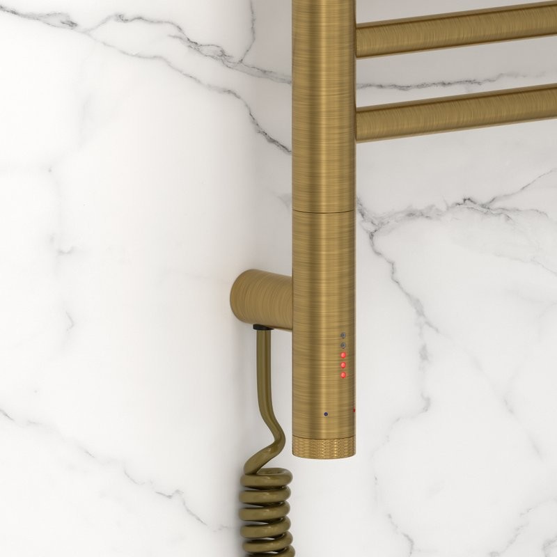 Полотенцесушитель электрический Сунержа Богема 3.1 051-6004-8050 90x55 см, подключение слева, состаренная латунь, лесенка