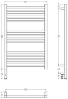 Полотенцесушитель электрический Сунержа Богема 3.1 051-6004-8050 90x55 см, подключение слева, состаренная латунь, лесенка