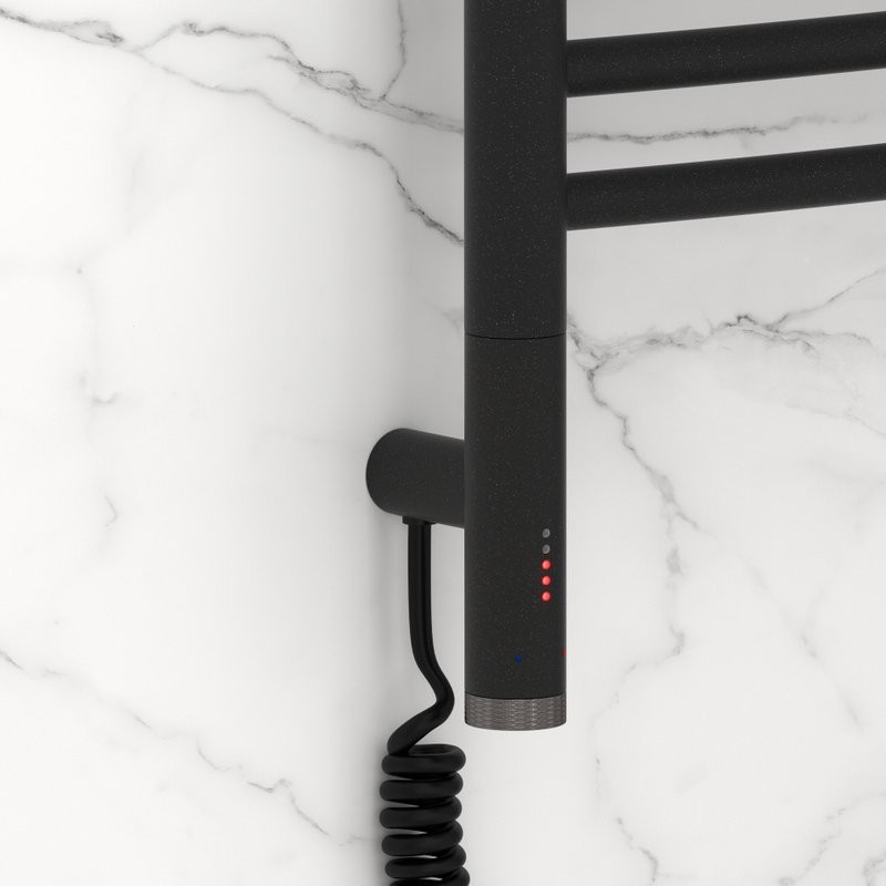 Полотенцесушитель электрический Сунержа Богема 3.1 15-6002-6040 70x45 см, подключение слева, темный титан муар, лесенка