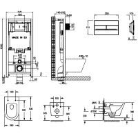 Комплект Jacob Delafon Rodin+ E21751RU-00 подвесной унитаз + инсталляция + кнопка