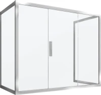 Шторка на ванну Kubele DE019 P3U-MAT-CH, 170х80 см, профиль хром