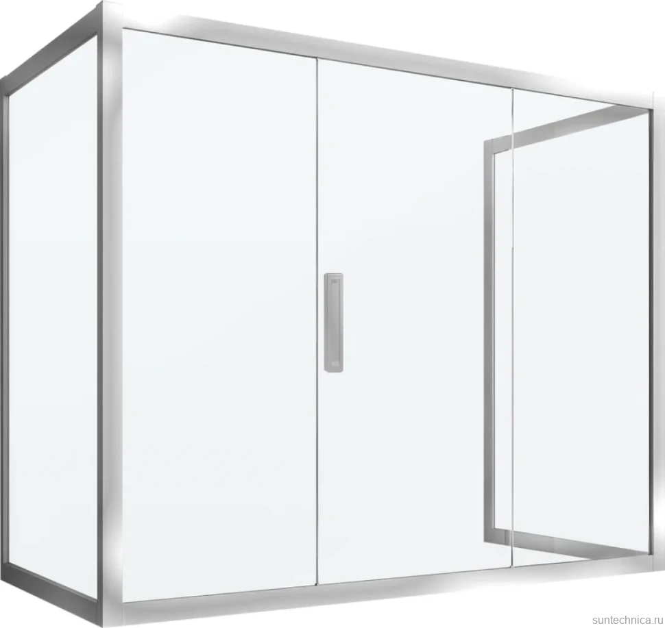 Шторка на ванну Kubele DE019 P3U-MAT-CH, 170х80 см, профиль хром