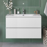 Тумба с раковиной BelBagno Uno-mini 100 подвесная, 2 ящика, bianco opaco