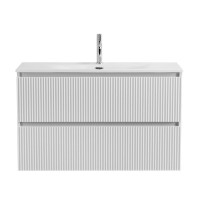 Тумба с раковиной BelBagno Uno-mini 100 подвесная, 2 ящика, bianco opaco