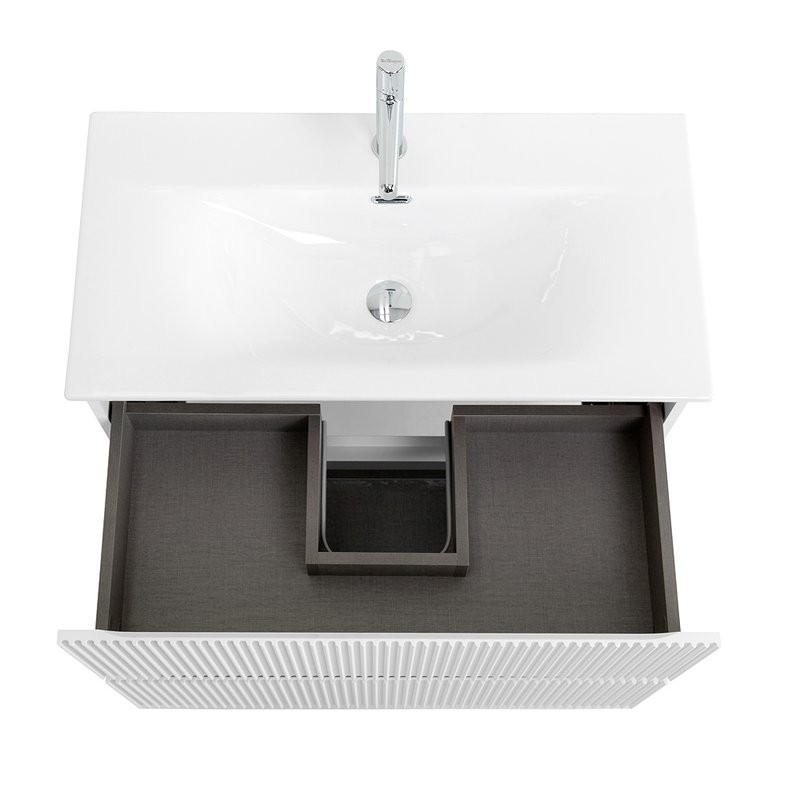 Тумба с раковиной BelBagno Uno-mini 100 подвесная, 2 ящика, bianco opaco