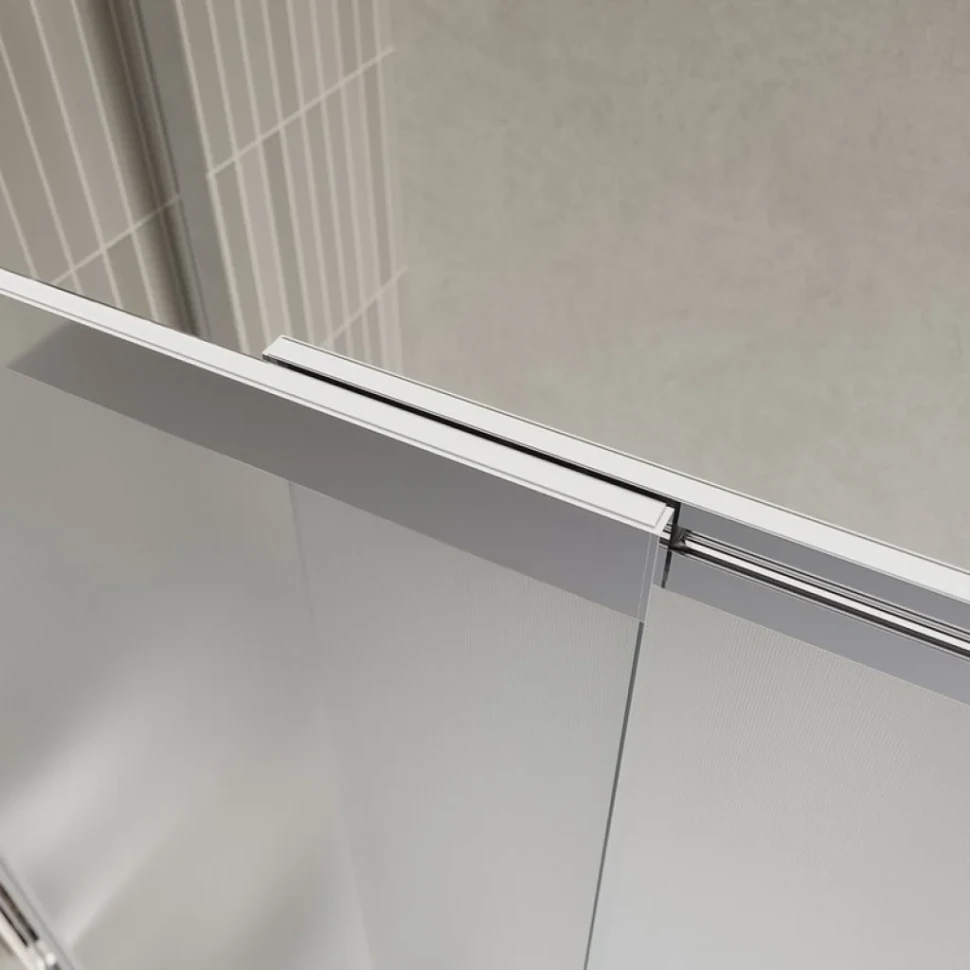 Шторка на ванну BelBagno Luce VF-11-90/145-P-Cr профиль хром, стекло рифленое