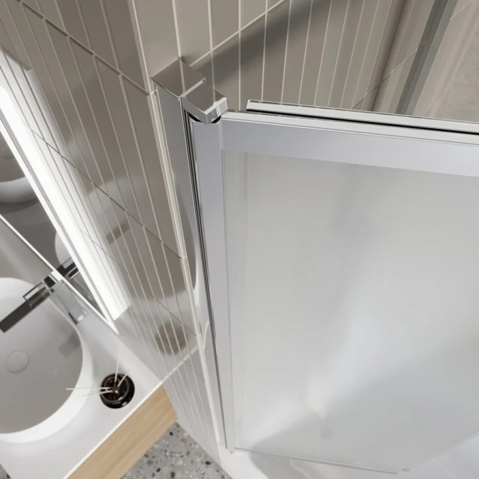 Шторка на ванну BelBagno Luce VF-11-90/145-P-Cr профиль хром, стекло рифленое