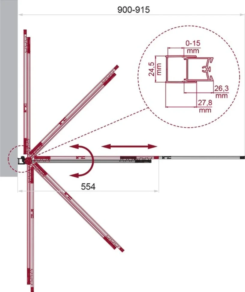 Шторка на ванну BelBagno Luce VF-11-90/145-P-Cr профиль хром, стекло рифленое