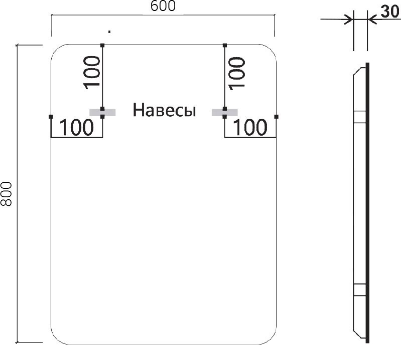 Зеркало Vincea VLM-3VC600B 60х80 с подсветкой