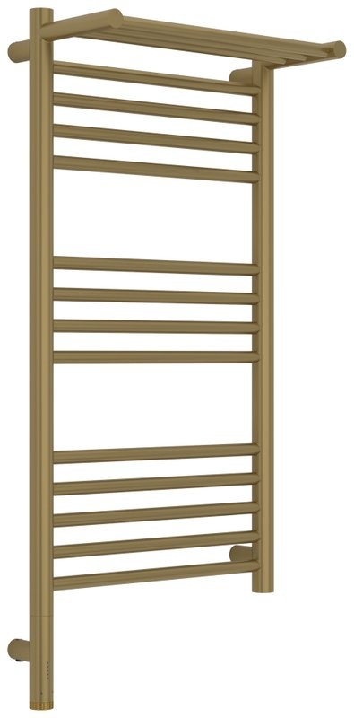 Полотенцесушитель электрический Сунержа Богема 3.1 32-6006-8040 90x45 см, подключение слева, золотой шелк, лесенка, с полкой