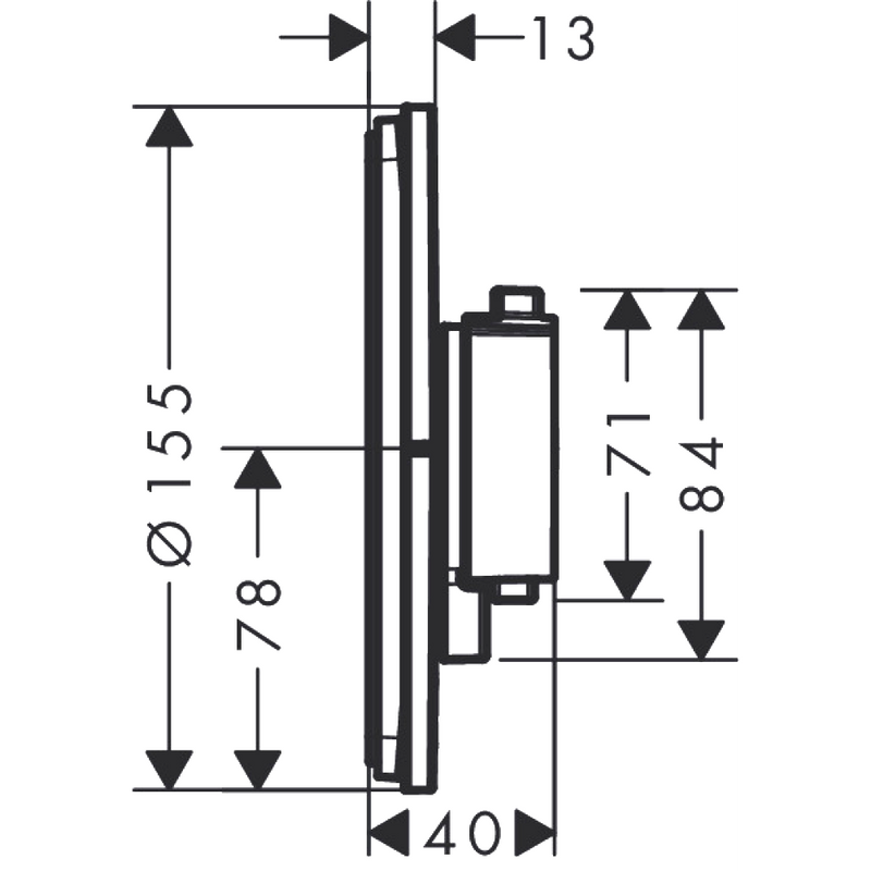 Термостатический смеситель встраиваемый Hansgrohe ShowerSelect Comfort S 15559670 С ВНУТРЕННЕЙ ЧАСТЬЮ, черный матовый