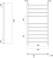 Полотенцесушитель водяной Domoterm Медея П10 50x100, золото
