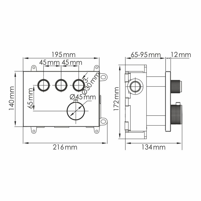 Смеситель для ванны и душа встраиваемый термостат хром Dinkel 5858 Thermo WasserKRAFT