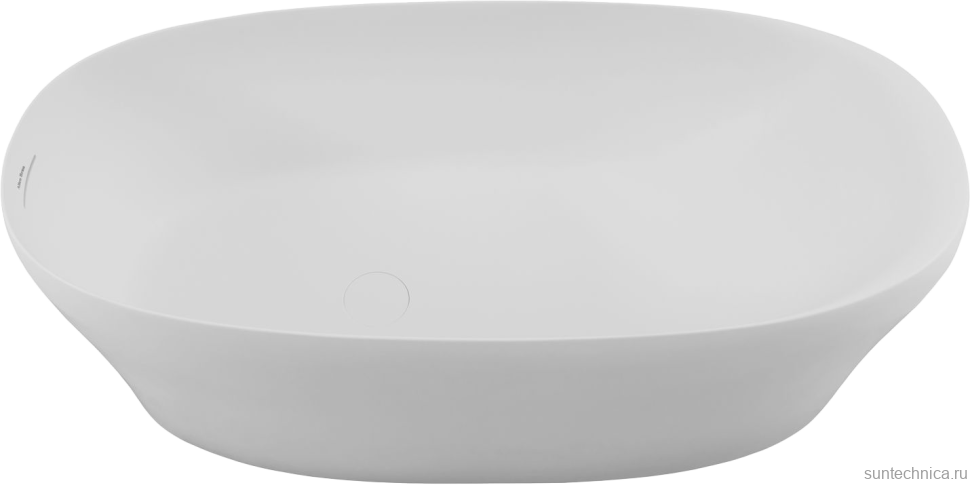 Ванна из искусственного камня Allen Brau Krion Neo 170x80 см, отдельностоящая, матовая белая, овальная, со сливом-переливом, фурнитура белая