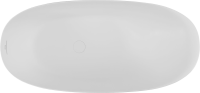 Ванна из искусственного камня Allen Brau Krion Neo 170x80 см, отдельностоящая, матовая белая, овальная, со сливом-переливом, фурнитура белая