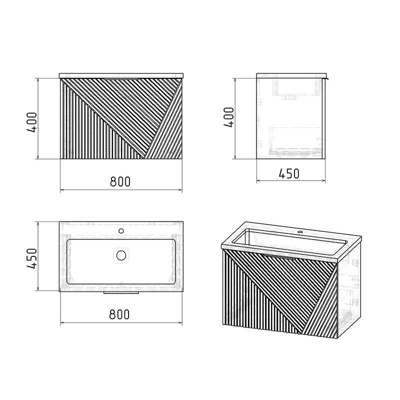 Мебель для ванной комнаты Grossman Блисс 80 матовый графит