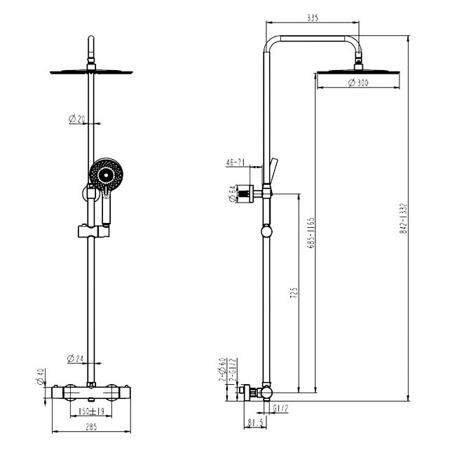 Душевая стойка Caprigo Don 53-275-brg матовое золото
